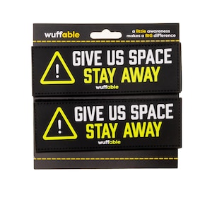 PVC Dog Awareness Patches, Stay Away, Give Us Space (Set of 2)