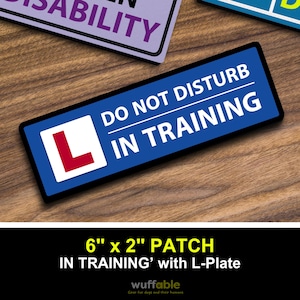 Naszywka do tresury psów: Rzep „L Plate – We Are Training”