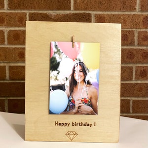 Birthday wood frame- Perfect birthday gift with diamond engraved