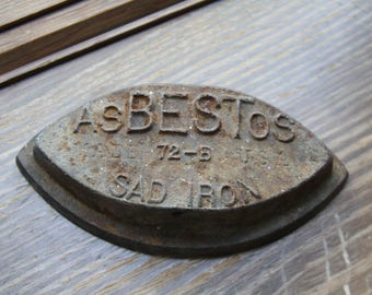 Asbestos Cast Iron, Sad Iron - Repurposed Bookend, Paperweight or Door Stop