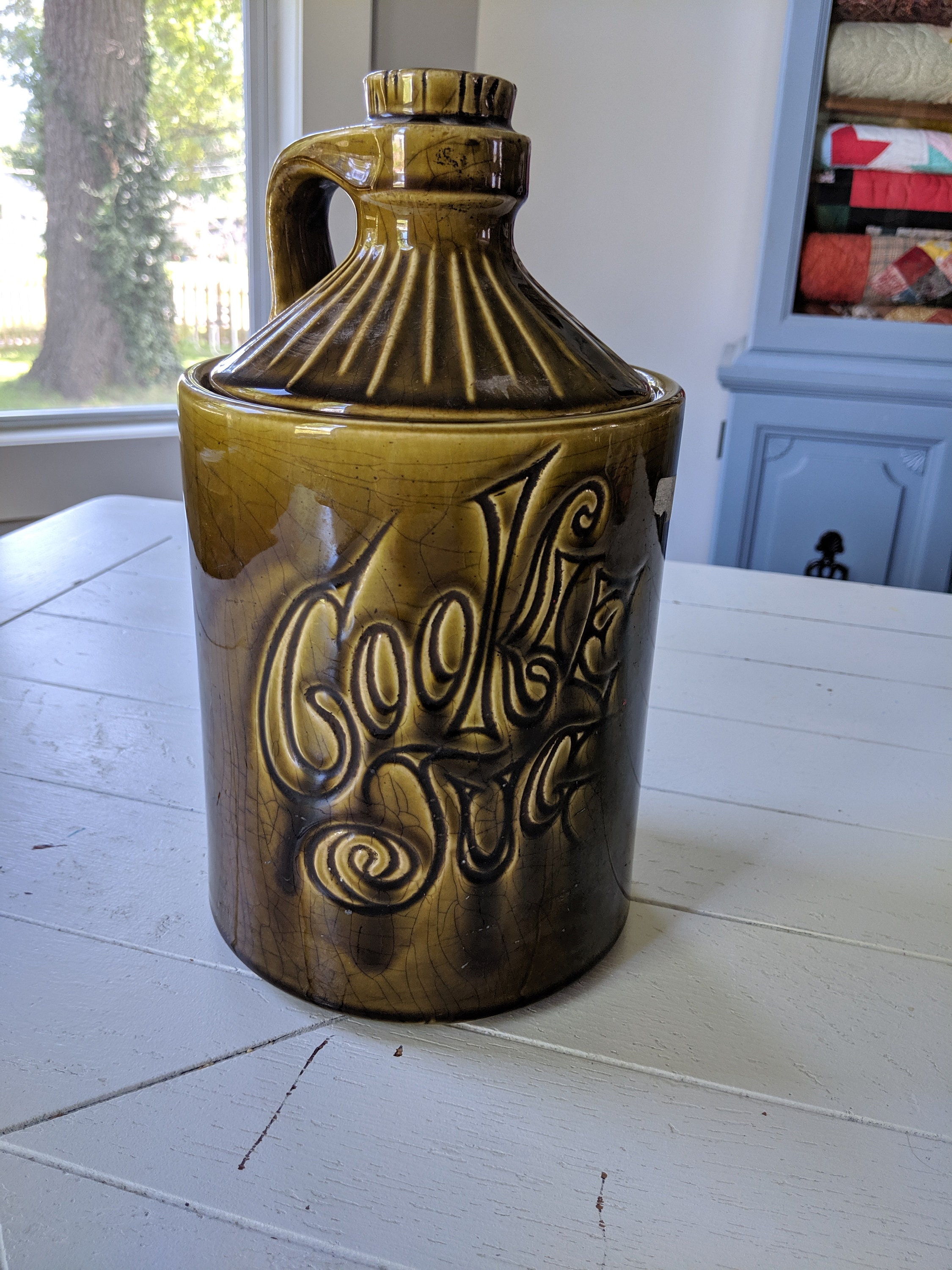 Vintage, Mccoy Cookie Jar in Olive Green - Etsy