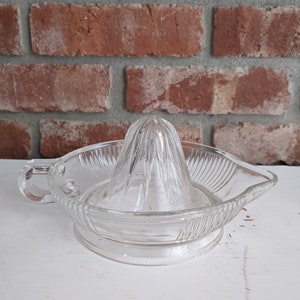 Vintage, Glass Lemon Juicer with Handle and Spout