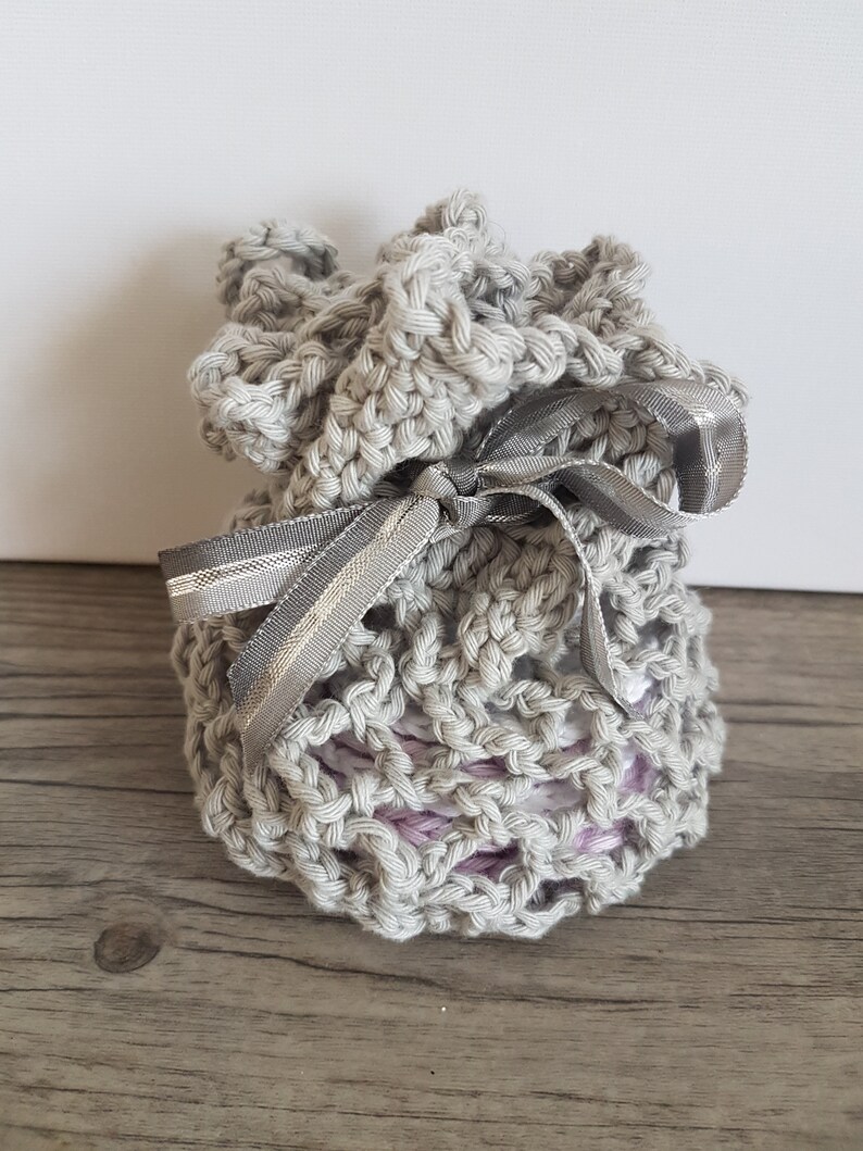 Hand made crochet pouch wool 100/% cotton