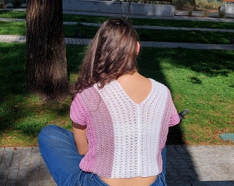 Handmade Crochet Blouse for Woman Custom Color and Design Shirt Crochet Clothing Piece to Wearing This Summer Plus size