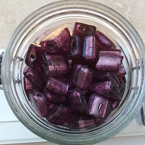 Square Murano glass beads