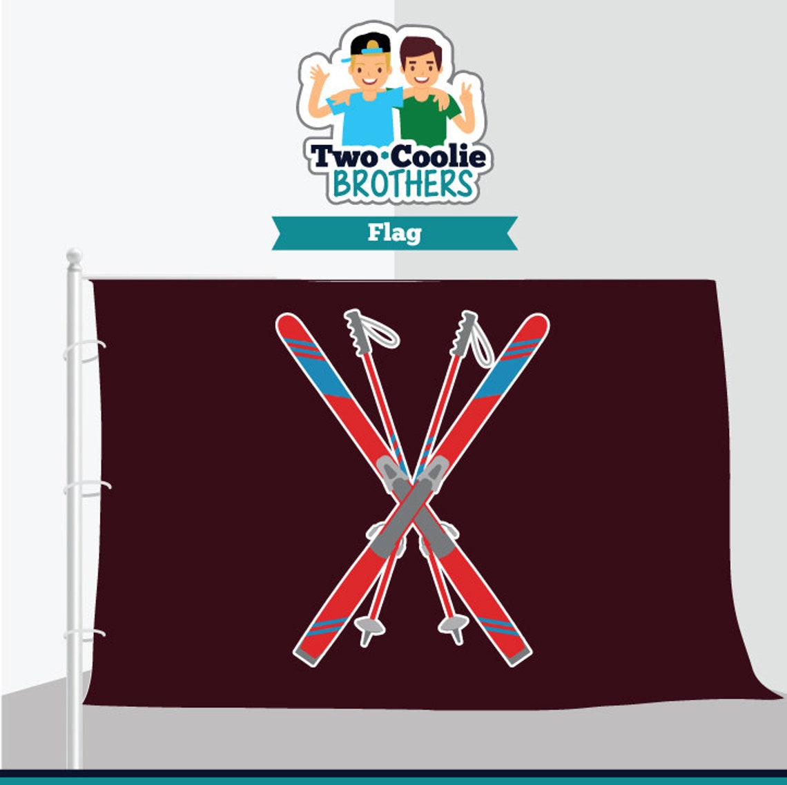 Ski Trip Flag Skis And Poles Customized Flag Personalize Etsy