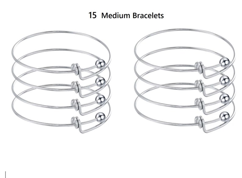 Adjustable Bracelets Bracelets in Bulk 2.4 in Bulk Bracelet For Charms Wholesale Bangle Stainless Steel Bracelets Screw End Ball