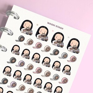 Washi-stashplannerstickers, stickers voor tijdschriften, doe-het-zelf-scrapbooking, geheugenplanning, kalender, notitieboeken, planning en logboeken