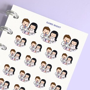 Game-avond planner stickers, aangepaste planner stickers, paar game-avond planner stickers, game-avond stickers voor tijdschriften, planners
