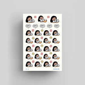 Angry Girl Stickers for Planners, Journals, DIY Scrapbooking, Memory Planning Notebooks, Planning and Journaling Essentials