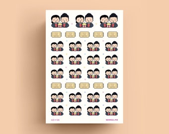 Movie Date Stickers for Planners, Journals, DIY Scrapbooking, Memory Planning Notebooks, Planning and Journaling Essentials