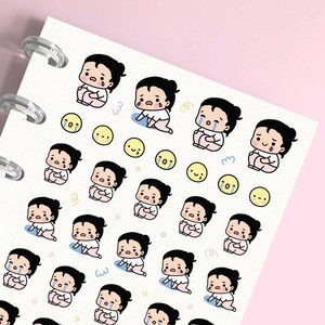 Pegatinas de planificador con frases de llanto y desmayo, pegatinas de malos días para diarios, álbumes de recortes, planificación de recuerdos, calendarios, cuadernos, planificación y registro diario