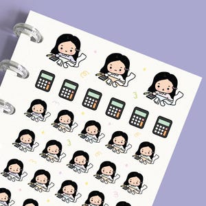 Pegatinas para planificadores de contabilidad, pegatinas para diarios, álbumes de recortes, planificación de memorias, calendarios, cuadernos, planificación y registro diario