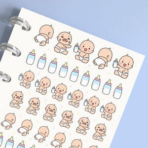 Pegatinas para planificadores de bebés, lindas pegatinas para bebés para diarios, álbumes de recortes, planificación de recuerdos, calendarios, cuadernos, planificación y registro diario