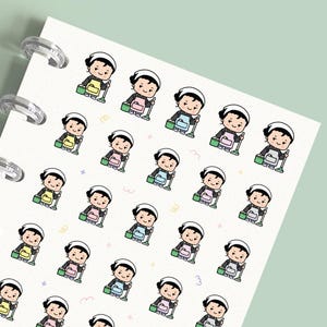 Stickers dweilplanner, huisklusjes schoonmaken stickers voor tijdschriften, scrapbooking, geheugenplanning, kalender, notitieboekjes, planning, journaling