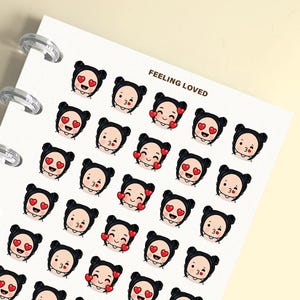 Feeling Loved Planner Stickers, Loved Mood Stickers voor tijdschriften, scrapbooking, geheugenplanning, kalender, notitieboeken, planning, journaling