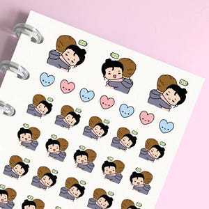 Adesivi Power Hug Planner, adesivi Love Couple per diari, scrapbooking, pianificazione dei ricordi, calendario, quaderni, pianificazione e diario