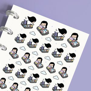 Paquete de pegatinas para planificador de maletas, lindas pegatinas de viaje para diario, álbumes de recortes, planificación de recuerdos, calendario, cuaderno, planificación y registro en diario