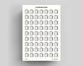 Clipboard Transparent Icons Sticker for Planner, Journal, DIY Scrapbooking, Memory Planning Notebooks, Planning and Journaling Essentials