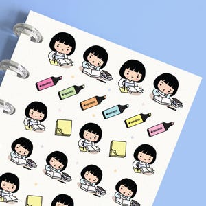 Stickers studieplanner, studentenstickers voor tijdschriften, doe-het-zelf-scrapbooking, geheugenplanning, kalender, notitieboeken, planning en logboeken
