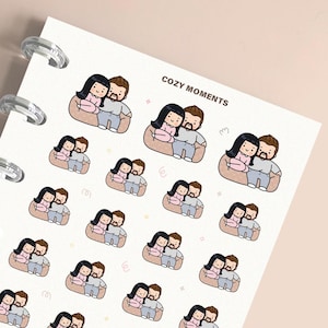 Adesivi per planner Chillin Couple, adesivi personalizzati per planner, adesivi per diario dell'amore, album di ritagli, piani di memoria, calendario, pianificazione, diario