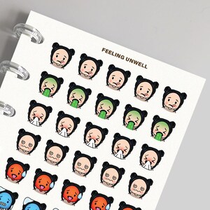 Pegatinas de planificador con sensación de malestar, pegatinas con sensación de malestar para diarios, álbumes de recortes, planificación de recuerdos, calendario, planificación, registro diario