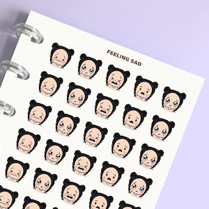 Adesivos de planejador de sentimentos tristes, adesivos de humor triste para diários, scrapbooking, planejamento de memória, calendário, planejamento, diário