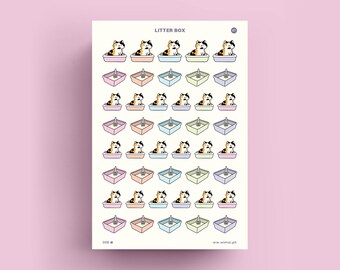 Litter Box Stickers for Planners, Journals, DIY Scrapbooking, Memory Planning Notebooks, Planning and Journaling Essentials