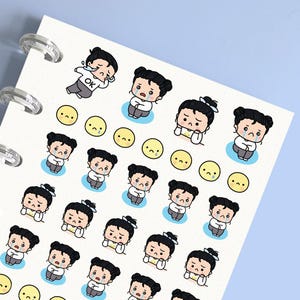 Adesivos de planejador de menina triste, adesivos fofos de humor triste para diários, scrapbooking, planejamento de memória, calendário, cadernos, planejamento e registro em diário