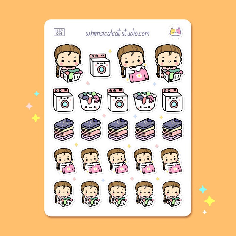 Laundry Planner Stickers Laundry Stickers Kawaii Laundry | Etsy