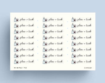 Flea and Tick - Transparent Stickers for Planners, Journals, DIY Scrapbooking, Memory Planning Notebooks, Planning and Journaling Essentials