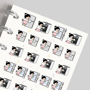 Schoon keukenhuis klusjes planner stickers, stickers voor tijdschriften, scrapbooking, geheugenplanning, kalender, notitieboekjes, planning, journaling
