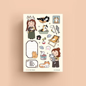 Adesivi decorativi per diario Cat Chums, foglio di adesivi per diario alla fragola, elementi essenziali per il diario, decorazioni per planner, adesivi per scrapbooking