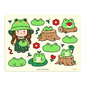 Adesivos decorativos de diário sapo amigos, folha de adesivos para diário, itens essenciais para diário, decoração de planejador, adesivos para scrapbooking, adesivos fofos
