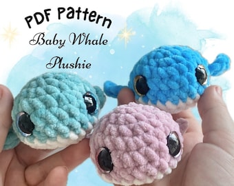 Baby Whale Crochet Pattern: Amigurumi Plushie (PDF Pattern)