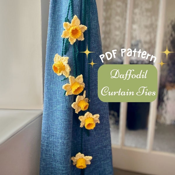 Daffodil curtain tie backs CROCHET PATTERN | Home decor crochet patterns