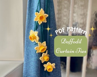 Daffodil curtain tie backs CROCHET PATTERN | Home decor crochet patterns