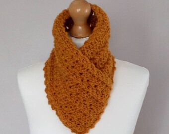 Soft crochet cowl/scarf, cozy knit wear, stylish scarf