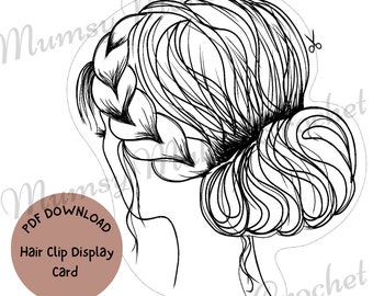 Hair clip Display Cards, Crochet Display cards, Digital download, PDF ready to print display card inserts.