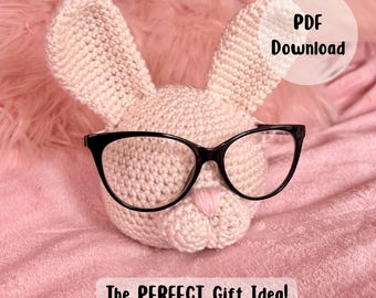 Crochet Bunny Glasses Holder Pattern | Amigurumi Eyeglass Stand (PDF Pattern)