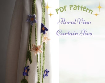 Floral curtain tie backs CROCHET PATTERN | Home decor crochet patterns