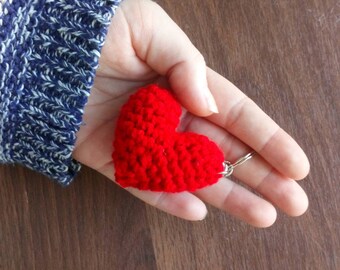 Valentine keyring/keychain, key fob, heart keyring, send some love