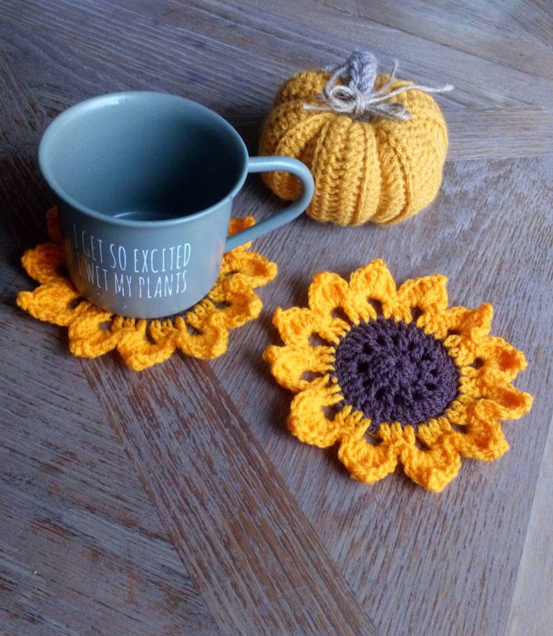 Sunflower coasters autumn decor home decor housewarming image 0