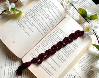 Crochet Chain Bookmark with Tassel | Handmade Book Lover Gift | Bookish Crochet Bookmark | Reader Gift | Stocking Filler