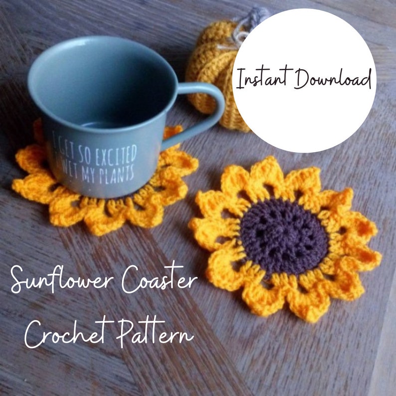 Sunflower Coaster Crochet Pattern (PDF Pattern) - Etsy