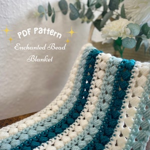 Patrón de crochet de manta de cuentas encantadas en 5 tamaños