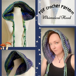 Whimsical Hood crochet pattern | Fairy hood | Digital download PDF