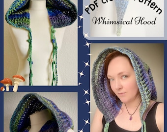 Whimsical Hood crochet pattern | Fairy hood | Digital download PDF