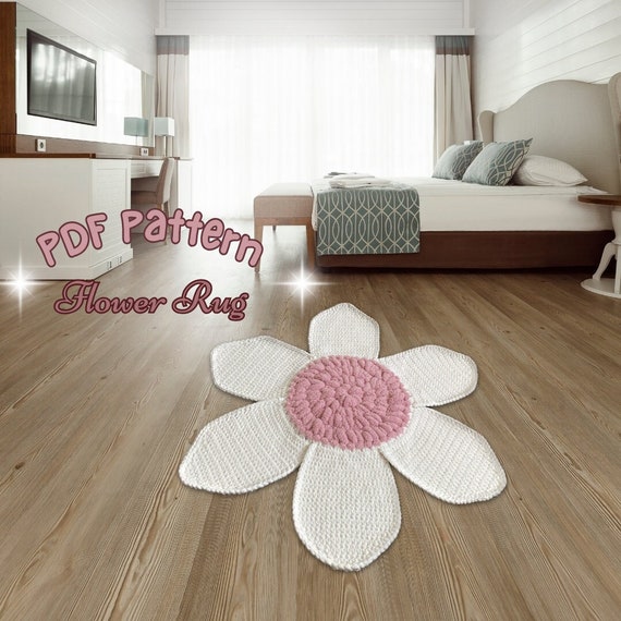 Flower Rug Crochet Pattern | Floral rug | girls bedroom decor
