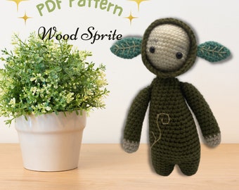 Woodland sprite crochet pattern, Forest folk crochet, amigurumi patterns